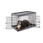 Ferplast Dog Crate Dog Cage Folding Cage for Giant Dogs, Chew Resistant Plastic Base Metal Cage, Divider and Wheels included, Double lock, 3 Doors, XL, 118 x 77 x h 83 cm.