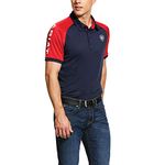 ARIAT Mens Team 3.0 Polo Shirt - Navy - Easy Stretch - Plus it keeps you cool, dry, moving freely, and sun protected Size - L