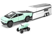 NISHCHAY ENTERPRISE Tesla Cybertruck with Pickup Trailer Alloy Car Model Scale (1:32)- Diecast Metal Off-Road Vehicles Truck Model Sound and Light Kids (Colors as Per Stock)