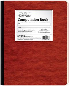 Ampad Gold Fibre Computation Book, Red Cover, Ivory Paper, Letter Size, 4 Square Inch Rule, 76 Sheets, 1 Each (22-156)
