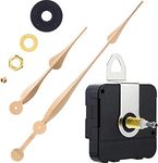 Hicarer High Torque Long Shaft Clock Movement Mechanism with 12 Inch Long Spade Hands (Gold)