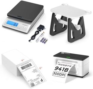 MUNBYN Shipping Scale, 66lb/0.1oz, Bluetooth Thermal Label Printer 941B, Pack of 500 4x6 Fan-Fold Labels