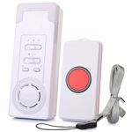 Wireless Caregiver Smart Personal Pager System Emergency Care Alarm Call Button Doorbell Nurse Alert System -500+ft Operating Range (1 in 1)