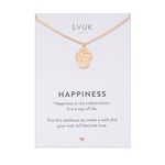 LUUK LIFESTYLE Statement necklace with muffin I cupcake pendant and message card, girly and cute design, adjustable length for layering, rosé