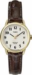 Timex Women Quartz Easy Reader Watch with Analogue Display and Leather Strap, Brown/Goldtone, NO Size