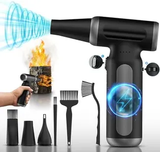 Compressed-air-Duster-Jet-Blower- Power Turbo Fan- Electric pc dustes 300000RPM- Replace Compressed air can- Keyboard Clean-car Fan Cleaning Kits-Leaf Blower-No Canned for Cleaning car Snow Blowing