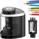 URBAN BOX Electric Pencil Sharpeners Powerful Stall-Free Motor Portable Electric Battery Operated Pencil Sharpener Battery Powered Classroom Pencil Sharpeners for School Home Office Classroom