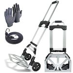 WMR Heavy Duty Folding Aluminium Hand Truck Trolley | Multi-Purpose Sack Barrow Cart | Lightweight & Durable Aluminium Trolley for Luggage, Groceries, Office, Warehouse | 80KG Load Capacity