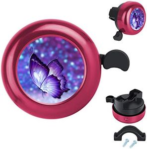 MZELQ Bicycle Bell Cute Clear Sound Adjustable Size Aluminum Bike Accessories Bell Ring for Girls Women Kids Adults (Butterfly)