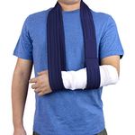 yeloumiss Arm Sling Adjustable Shoulder Support Sling Lightweight Comfortable Shoulder Immobiliser Support for Women and Men for Right Left for Wrist Hand Elbow Arm Injured 63 inch (Dark Blue)