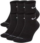 Nike Everyday Plus Ankle Socks (6 Pack), Large (8-12) - Black/White