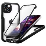 ZHOUDSAEIFD Case for iPhone XR, 360° Full Body Protection Military-Grade Shockproof TPU Phone Cover with Screen Protector- Black