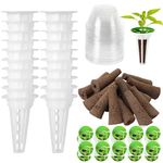 DECYOOL Garden Seed Pods, 48pcs Hydroponic Pods Kit:Grow Anything Kit with 12 Grow Baskets,12 Grow Sponges, 12 Pod Labels,12 Grow Domes