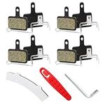 4 Pairs Bike Brake Pads, Bicycle Disc Brake Pads with Installation Tools Compatible with TRP Tektro Shimano M988 M985 M960 M785 M675 M666 M615 M446 M355 M315, Mountain MTB Ebike Brake Pads Replacement