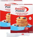 Premier Protein Pancake & Waffle Mix, Original Complete, 20 oz (Pack of 2) with By The Cup Spatula Knife