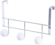 EVIDECO Over The Door Coat and Hat 3 Hooks Big Balls Rail-Rack White