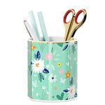 Nipichsha Pen Holder for Desk, Multifunctional Ceramics Pencil Holder Makeup Brushes Cup Pen Organizer for Office, Home and Bathroom, Cute Desk Desk Decor Office Accessories for Women & Girls, Flowers