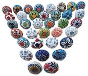 JGARTS 20 X Mix Vintage Look Flower Ceramic Knobs Door Handle Cabinet Drawer Cupboard Pull