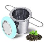 Tea Infuser Stainless Steel Tea Strainer Steeper Filter with Folding Handle for Loose Leaf Grain Tea Cups, Mugs, and Pots