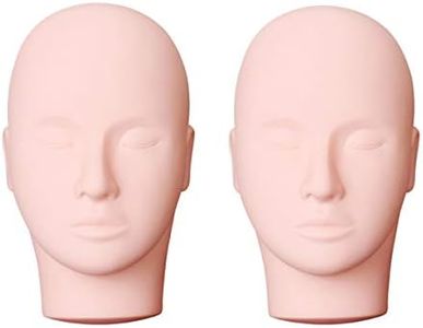 Yephets Pro Training Mannequin Flat Head Practice Make Up Eye Lashes Eyelash Extensions,Practice Training Head Manikin Cosmetology Mannequin Doll Face Head-2 Pack