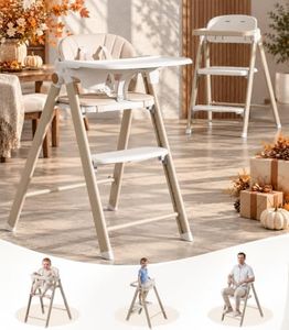 2-in-1 Foldable High Chair & Toddler Standing Tower, for Baby Toddlers Kids