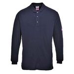 Portwest FR10 Flame Resistant Anti-Static Long Sleeve Polo Shirt Navy, Medium