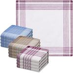 JEMIDI Cotton Handkerchiefs for Men (Pack of 12) - 40x40cm Mens Handkerchief Set Made of 100% Soft Cotton - Machine Washable - Multicolour Designs