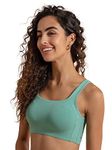 NYKD Trendy Square Neck Soft Cup Slip On Everyday Sports Bra for Women | Wireless | Full Coverage | Non Padded (Pack of 2 Bra, NYB158, W Green, S, 1N