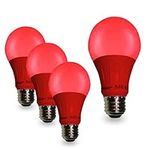 SLEEKLIGHTING LED A19 Light Bulb, 120 Volt - 3-Watt Energy Saving - Medium Base - UL-Listed LED Bulb - Lasts More Than 20,000 Hours (Red) 4pack