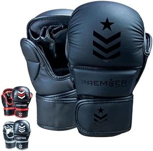 Revgear MMA Gloves Premier 7 Oz, MMA Sparring Gloves, Punching Gloves, Boxing Training Gloves, Heavy Bag Gloves for Men and Women, Strong Padding Protection and Grip (Black/Black, Large)
