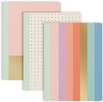 PAPERAGE 3-Pack Composition Notebook Journals, 140 Pages, 3 Unique Decorative Covers with College Ruled Lined Paper, (Pastel Rainbow Gold Foil), 7.5 in x 10 in – Notebooks for School, Office, or Home