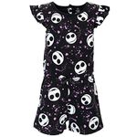 Disney Nightmare Before Christmas Jack Skellington Little Girls French Terry Fashion Romper Black 2T