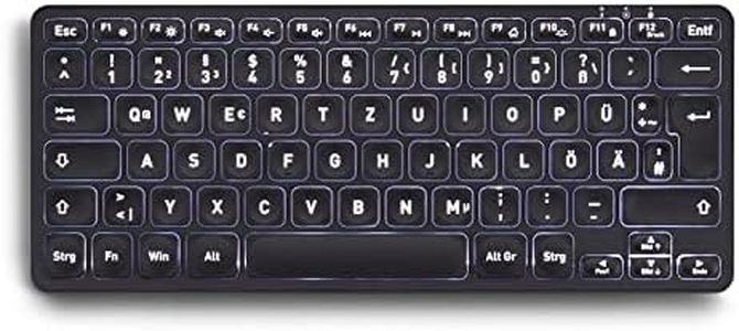Perixx PERIBOARD-732B Mini clavier sans fil rétroéclairé - Touches de type X - Rétroéclairage blanc - Mise en page allemande