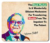 Akipi Stock Market Trading Intraday Warren Buffett Quote Non-Slip Rubber Base Mouse Pad for Laptop/Computer (9 in X 7.25 in) ARMP450