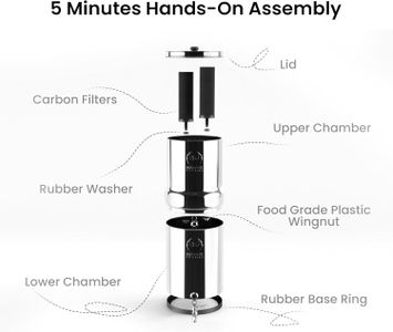 PHOENIX GRAVITY 6L Stainless Steel Water Filter – 2 Carbon Cartridges, NSF Certified