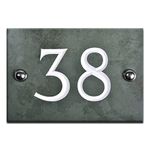 Personalised 1 or 2 digit 'Hint of Green' Slate House Number