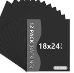 Somime 12 Pack Backing Boards Only - 18x24 Uncut Black Mats Matboards, Acid Free Backerboards, Ideal for Photos/Pictures/Prints/Frames/Arts