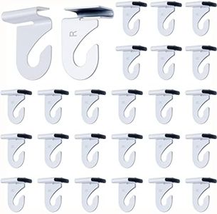 60 Pairs Drop Ceiling Hooks for Hanging Christmas Ornament Hooks T-Bars Ceiling Clips Right and Left White Ceiling Hanger T-Bar Track Clip Suspended Ceiling Hooks for Classroom Decoration Office