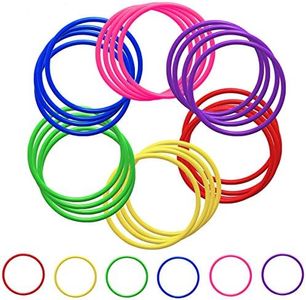 Heatoe 30 Pcs Colored Plastic Toss Rings, Plastic Ring Toss Game for Boys and Girls, Ring Toss Game for Home, Backyard and Outdoor, Speed and Agility Training Game