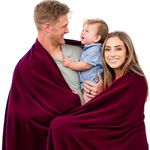 K E L O R Luxury Bamboo Wool Blanket - Thick Warm Winter Wool Blankets - Washable, Great for Traveling, Camping & Outdoors - Fine Blend of Bamboo, Wool, Silk & Spandex (Pomegranate Twist)