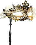 Coddsmz Masquerade Mask with Holding Stick Venetian Halloween Costume Mask Mardi Gras Mask for Womens Party