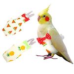 KAMA BRIDAL Bird Diaper Parrot Washable Diapers, Parrot Flight Suit, Parakeet Diaper Reusable Nappies for Parakeet Cockatiel Mini Macaw Budgie Canary 2 Pcs (M, Red & Yellow)