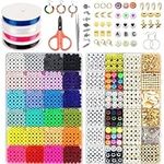 7416PCS Clay Beads Bracelet Making Kit - Jewelry Making Kit for Girls Ages 8-12 | Polymer Beads for Bracelets Making with Charms & Letter Beads | Complete DIY Craft Bracelet Kit