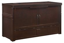 Night & Day Furniture MUR-CUB-QEN-CHO-COM Murphy Cube Cabinet Bed, Queen, Chocolate