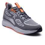 Action-ATG-773 Lightweight Comfortable Cushioned Running Sports Shoes for Men Dark-Grey-Orange