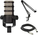 Rode PodMic Dynamic Podcast Microphone with StreamEye BOOMARM Mic Arm, XLR Cable and StreamEye Polishing Cloth