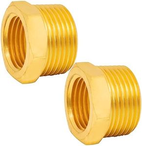 Ousun 3/4" Male NPT to 1/2" Female NPT Solid Brass Reducer Hex Bushing,(2 Pack), Reducing Cast Pipe Adapter Fitting, Brass Pipe Hose Tube Fitting Hex Head Bushing Adapter Convert