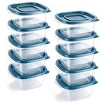 EFISH 10PCS Rectangle Plastic Portion Box Sets with Lids.Food Storage Box,Container Sets,Food Storage,Food Containers,Plastic Food Container,use for School,Work and Travel,300ML Per Box.