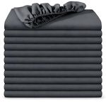 BedLooms Double Fitted Sheets 12 Pack – Charcoal (135x190cm) up to 25cm Deep Bed Sheets