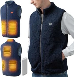 Heated Vest, Gilet for Men Women, Polar Fleece Body Warmer with 10000mAh Power Pack Included, USB Electric Jacket with 3 Heating Level | 6 Heated Zone, Self Warm Waistcoat, Lightweight Winter Clothing